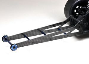 Carbon Fiber Wheelie Ladder Bar Set w/2 Wheels, Adjustable, compatible with 2wd Slash Heavy duty double ladder wheelie bar set for the Slash 2wd based street eliminators.