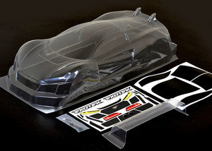 R TEK 1/10 USGT Race Clear Lexan Body, w/ Wing 190mm 1/10 GT polycarbonate body and wing set.