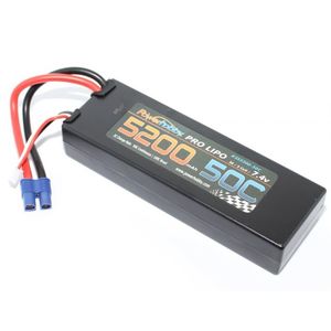 2S 7.4V 5200mAh 50C LiPo Battery Pack w/ EC3 Plug Hard Case