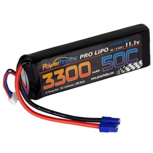 3300mAh 11.1v 3S 50C-100C LiPo Battery with Hardwire EC3