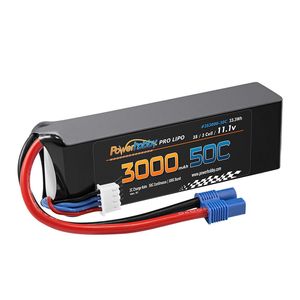 3S 11.1V 3000mAh 50C LiPo Battery Pack with Hardwired EC3 Connector 50C Continous / 100C Brust