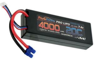 2S 7.4V 4000mAh 20C LiPo Battery Pack w/ EC3 Plug Hard Case