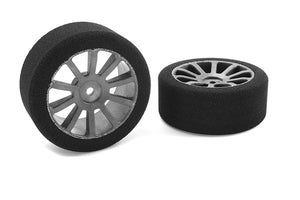 Attack Foam Tires, for 1/10 GP Touring, 42 Shore, 26mm Front, Carbon Rims