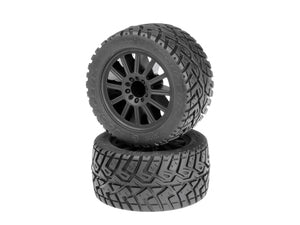 G-Locs Pre-Mounted on Black Wheels, for Stampede 4X4 F&R / 2WD Front / Scalpel, Yellow Compound