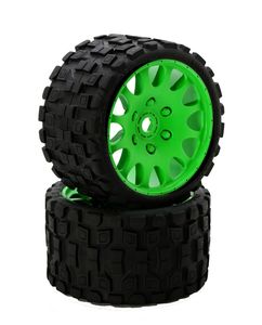 Scorpion Belted Monster Truck Tires / Wheels w 17mm Hex (2) Sport-Green