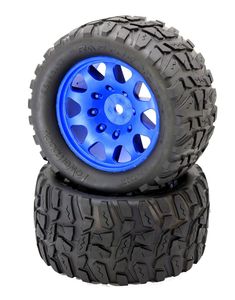 Raptor XL Belted Tires / Viper Wheels (2) Traxxas X-Maxx 8S-Blue LESS WEIGHT, LESS BALLOONING, LESS DISTORTION, MORE DURABLE
