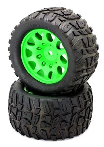 Raptor XL Belted Tires / Viper Wheels (2) Traxxas X-Maxx 8S-Green LESS WEIGHT, LESS BALLOONING, LESS DISTORTION, MORE DURABLE