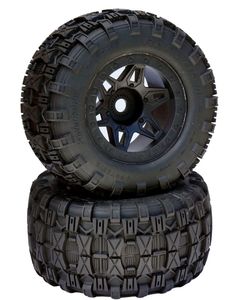 1/8 Raptor 3.8" Belted All Terrain Tires 17mm Mounted - Black