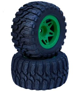 1/8 Defender 3.8" Belted All Terrain Tires 17mm Mounted Green