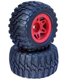 1/8 Defender 3.8" Belted All Terrain Tires 17mm Mounted Red