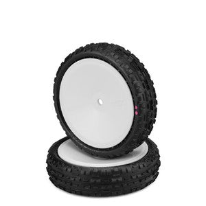 Swaggers 2wd Front Buggy Tires, Pink Compound, Pre-Mounted on 3376W Wheels