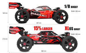 Asuga XLR 6S RTR Racing Buggy - Red, Large Scale